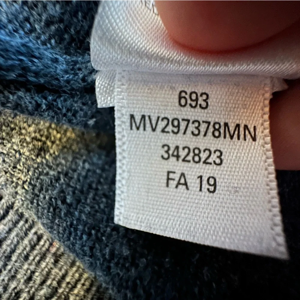 Nordstrom Cotton Cashmere Blend Blue Chinoise Quarter Zip High Neck Sweater XXL‎